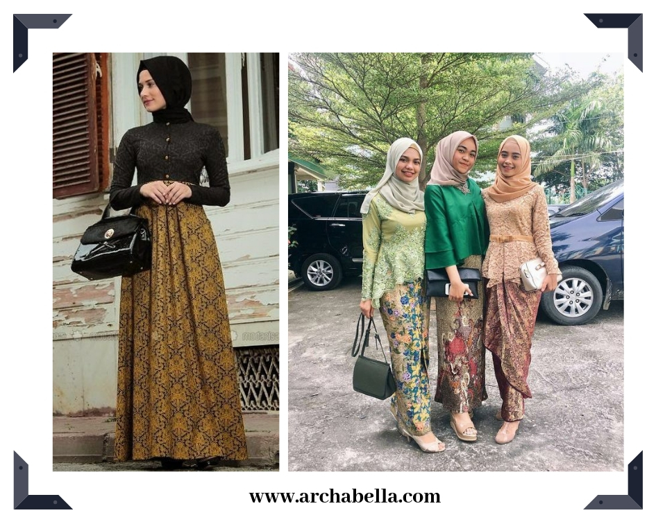 Baju Muslim Batik Kombinasi Brokat Ragam Muslim