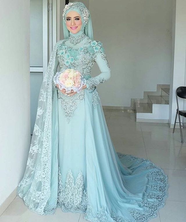 Bentuk Harga Gaun Pengantin Muslimah Syar&amp;#039;i 87dx 17 Model Baju Pengantin Muslim 2018 Desain Elegan Cantik