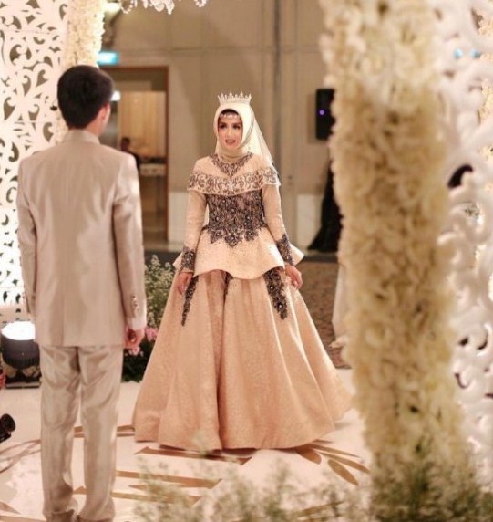 Bentuk Kebaya Pernikahan Muslimah Terindah Tqd3 Konsep top Baju Pengantin Muslimah Cantik Baju Pengantin