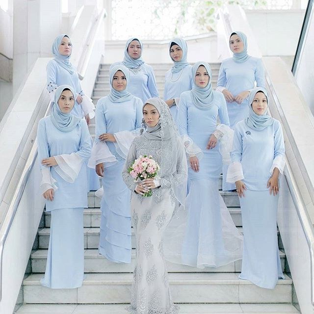 Design Gaun Pengantin Muslimah Biru Gdd0 Bridesmaid Hijab Dress – Fashion Dresses