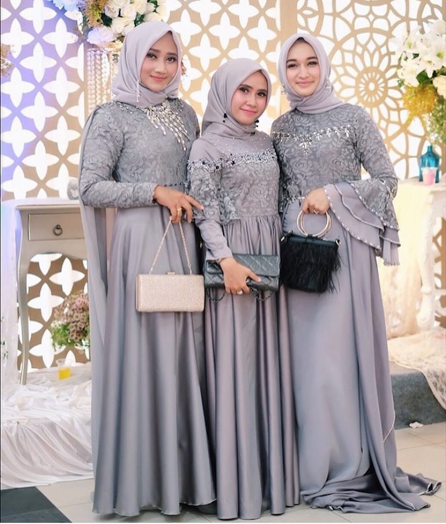 Design Gaun Pengantin Muslimah Biru Ipdd Bridesmaid Hijab Dress – Fashion Dresses