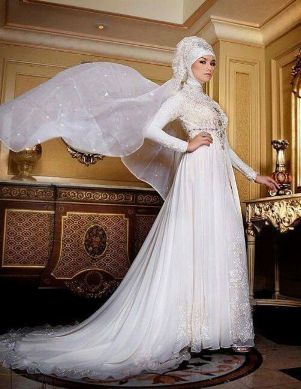 Gaun Pengantin Muslimah Beautiful Baju Kebaya Pengantin Muslim Warna Putih