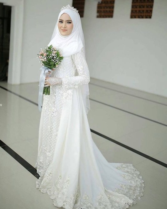 Ide Baju Pengantin Muslim Sederhana Q5df 30 Model Gamis Pengantin Brokat Fashion Modern Dan