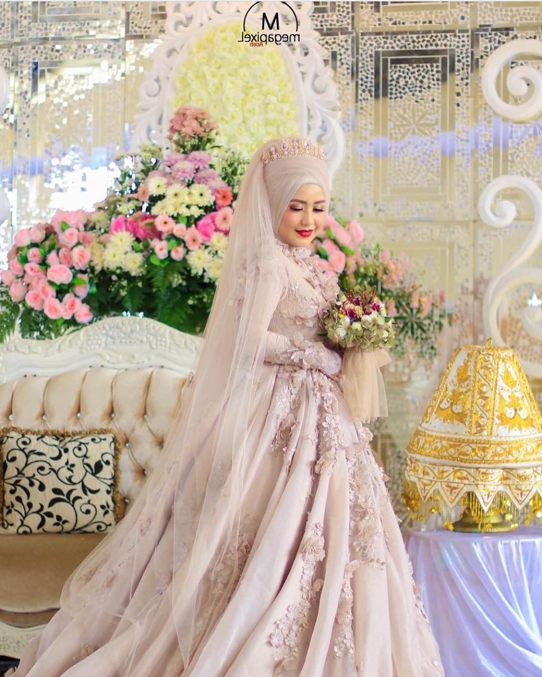 Ide Gaun Pengantin Muslimah Yang Syar&amp;#039;i Fmdf 17 Model Baju Pengantin Muslim 2018 Desain Elegan Cantik