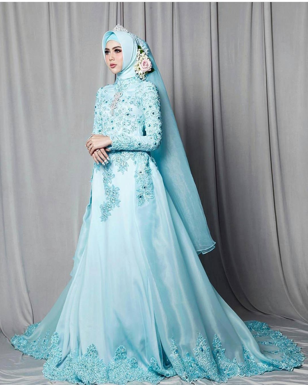 Ide Gaun Pengantin Muslimah Yang Syar&amp;#039;i S5d8 17 Model Baju Pengantin Muslim 2018 Desain Elegan Cantik