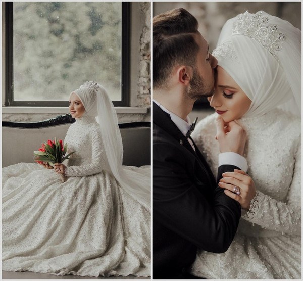 Bentuk Bridesmaid Dress Hijab H9d9 Discount Luxury Muslim Wedding Dresses with Hijab Long Sleeve Beads Lace Plus Size Saudi Arabic Bridal Gowns Chapel Robe De Mariée Dresses for A