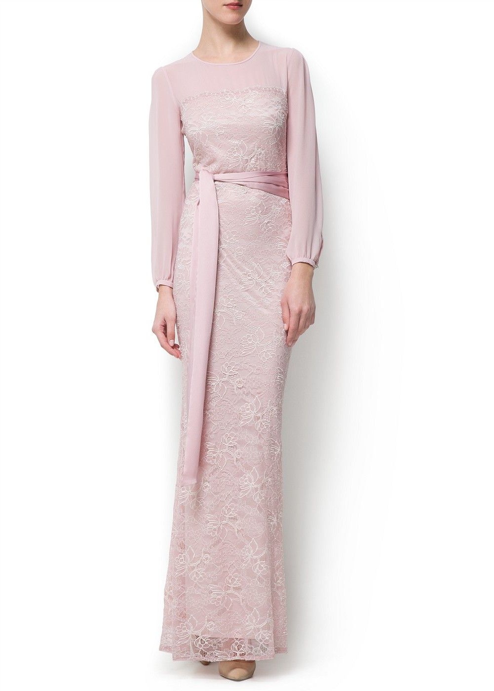 Bentuk Bridesmaid Hijab Pink E6d5 Lace Gown Woman In 2019