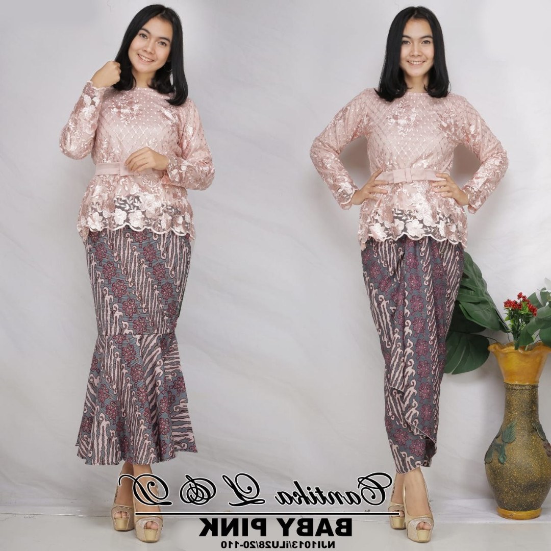 Bentuk Kebaya Bridesmaid Hijab Modern D0dg Cantika Sulam Kurung with Printed Batik Skirt Free Belt