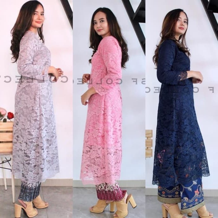 Bentuk Model Baju Bridesmaid Hijab Brokat Ftd8 Jual Setelan Baju Brokat Tunik Kurung Kebaya Tunik 3 Warna Navy Pink Grey Dki Jakarta Kebayabutik21