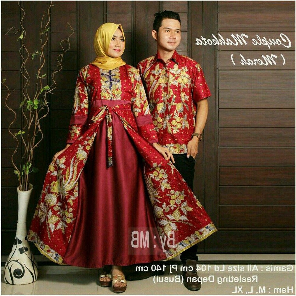 Design Baju Gamis Untuk Pesta Pernikahan Ftd8 Sarimbit Batik Pesta Pernikahan Couple Busana Muslim Muslimah