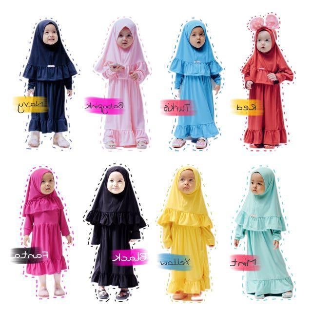 Inspirasi Baju Bridesmaid Hijab Xtd6 Kireina Dress Hijab Set Kids &amp; Mother Women S Fashion