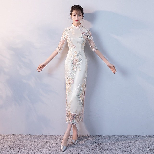 Inspirasi Gamis Untuk Pesta Pernikahan Zwdg Us $43 68 Off Pesta Pernikahan Cheongsam oriental Gaun Malam Tradisional Cina Wanita Elegan Qipao Seksi Jubah Panjang Retro Vestido S M L Xl Xxl