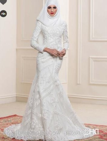 Inspirasi Hijab Bridesmaid Dress 3id6 Lace Sequins Mermaid Arabic Wedding Dress with Hijab