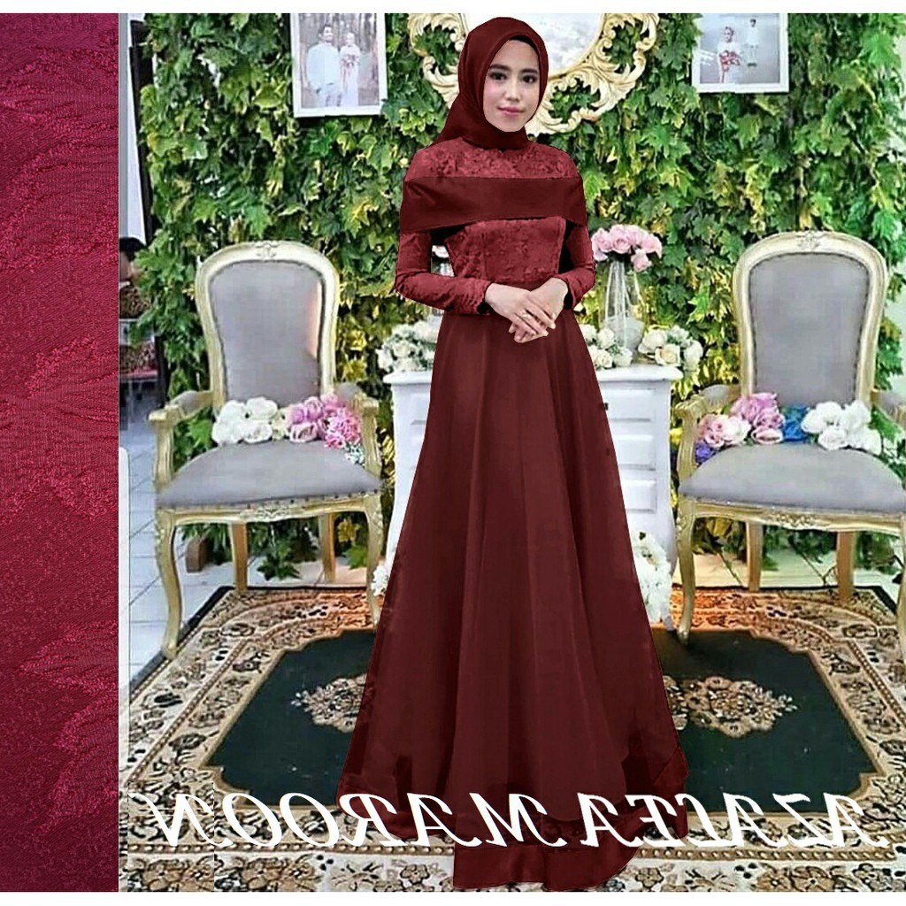 Model Gamis Syari Untuk Pesta Pernikahan Mndw Azalea Baju Wanita Gaun Pesta Dress Maxi Baju Muslim Gamis Syari Fashion Muslim Terbaru