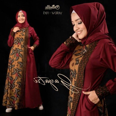 Model Model Gamis Batik Untuk Pesta Pernikahan Ftd8 â 60 Baju Gamis Batik Cantik Desain Kombinasi Modern Trend