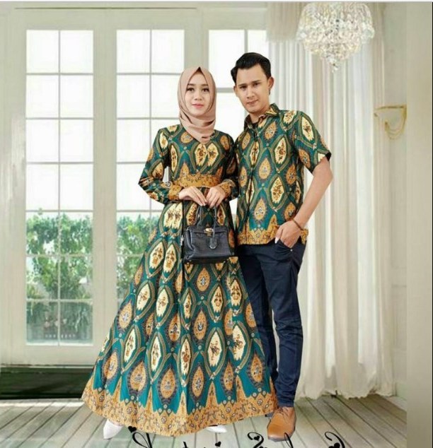 Model Model Gamis Batik Untuk Pesta Pernikahan Qwdq â 60 Baju Gamis Batik Cantik Desain Kombinasi Modern Trend