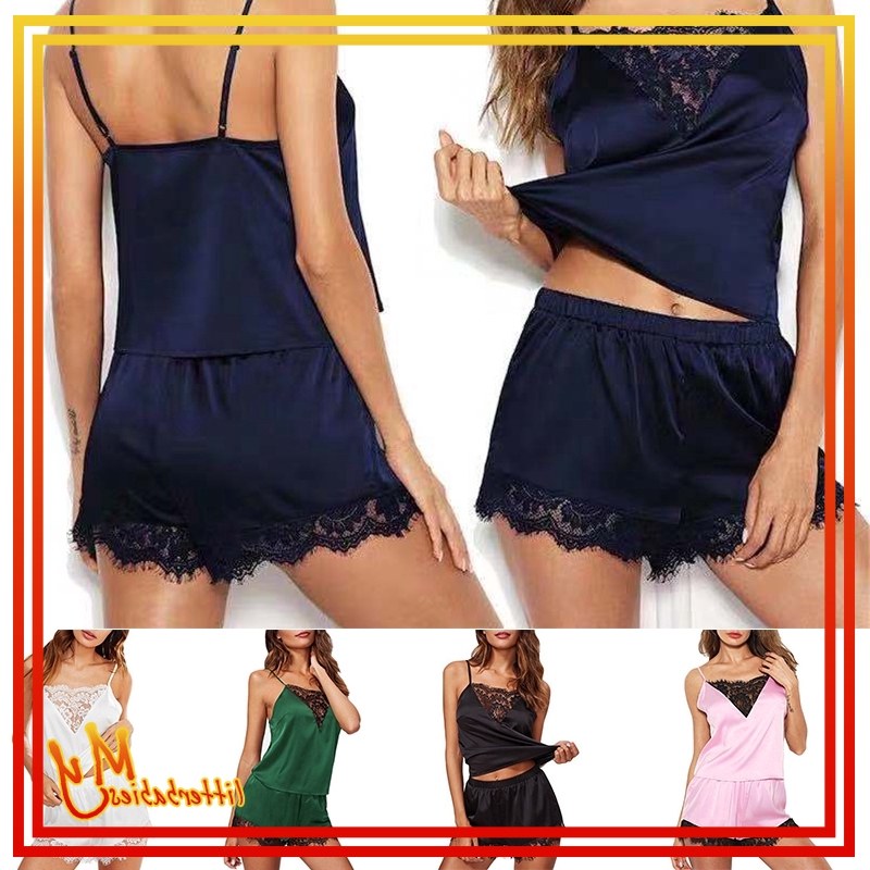 Bentuk Baju Lebaran Shopee 0gdr Lebaran Piyama Women Summer Nightdress Silk Satin Lace