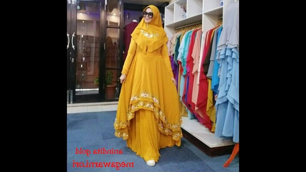 Bentuk Koleksi Baju Lebaran 2019 87dx Model Baju Gamis Terbaru 2018 2019 Syari Elegan Cantik