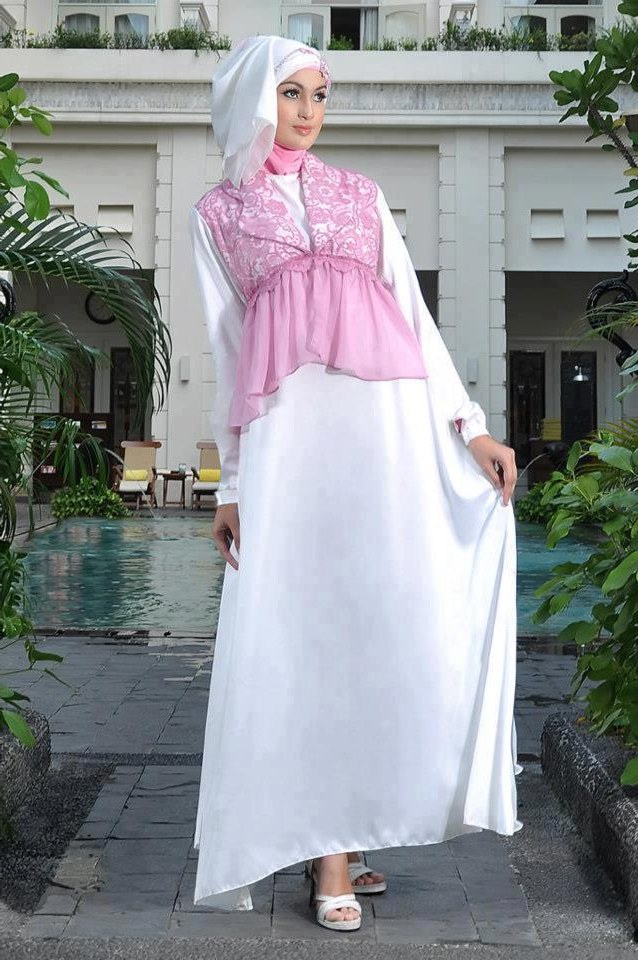 Bentuk Model Baju Lebaran atas Bawah 9ddf 45 Model Baju Muslim Warna Putih Untuk Lebaran Terbaru