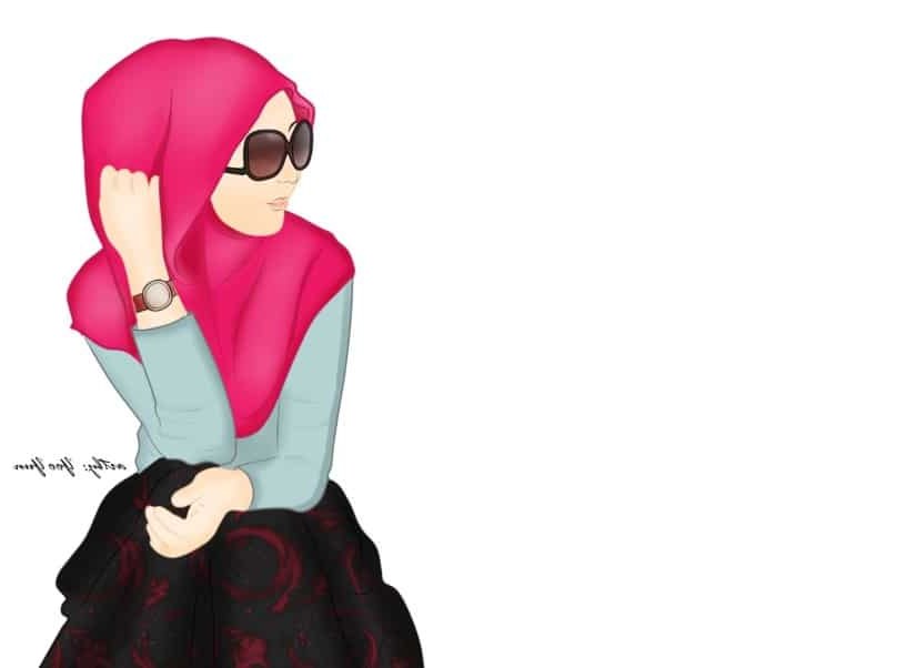 Bentuk Muslimah Bercadar Hitam Bqdd Hijab Animasi Hitam Putih Nusagates