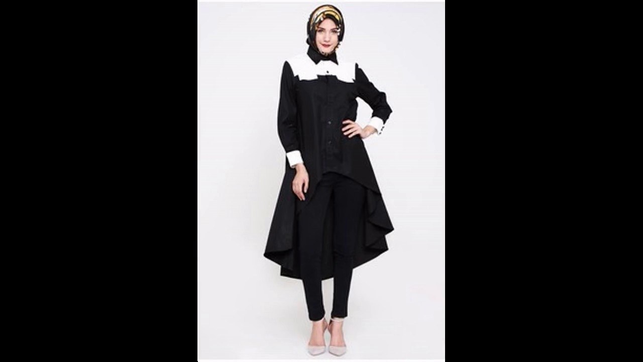 Design Baju Lebaran 2017 Txdf Baju Muslim atasan Blouse Hitam Untuk Lebaran 2017