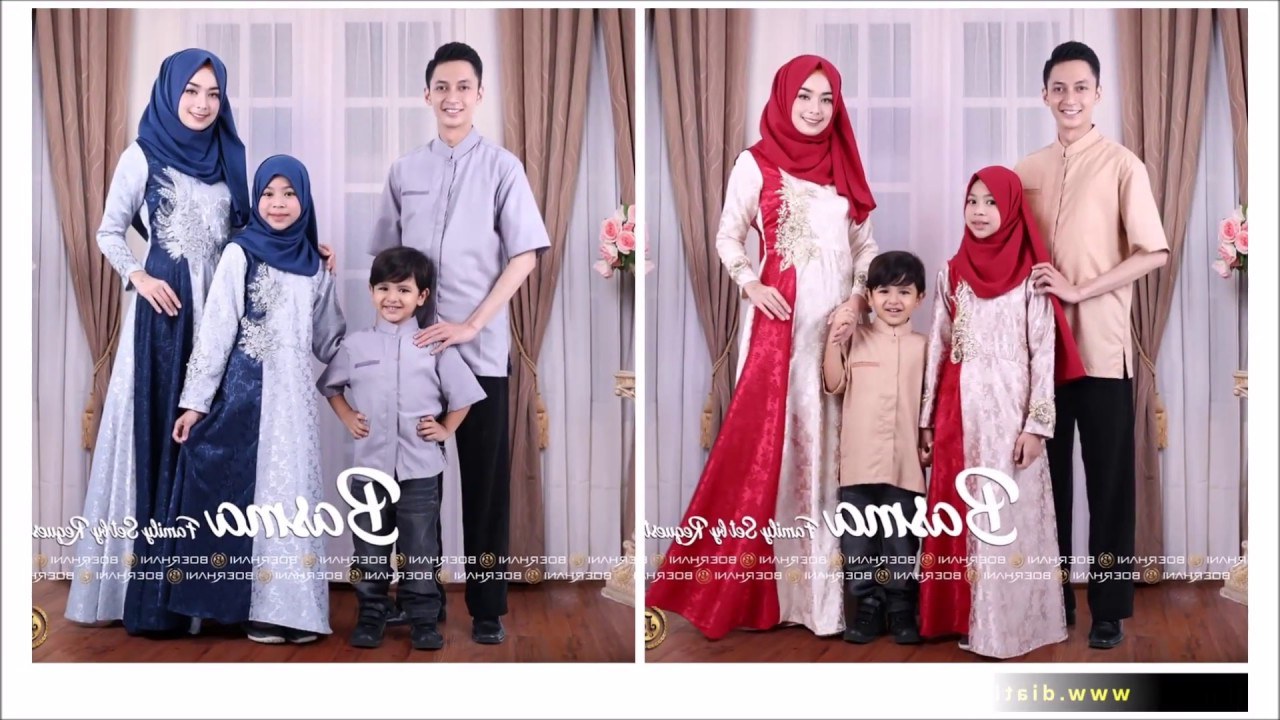 Design Model Baju Lebaran Syar&amp;#039;i 2019 D0dg Inspirasi Baju Lebaran 2019 Couple Keluarga Terdiri Dari 3