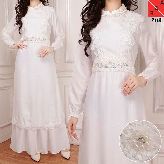 Design Model Baju Lebaran Warna Putih Budm Trend Gamis Lebaran 2018 Sutra Silk Putih Af805 Model