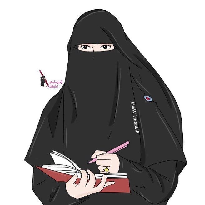 Design Muslimah Bercadar Cantik Kartun S5d8 Gambar Kartun Muslimah Bercadar Seorang Penulis