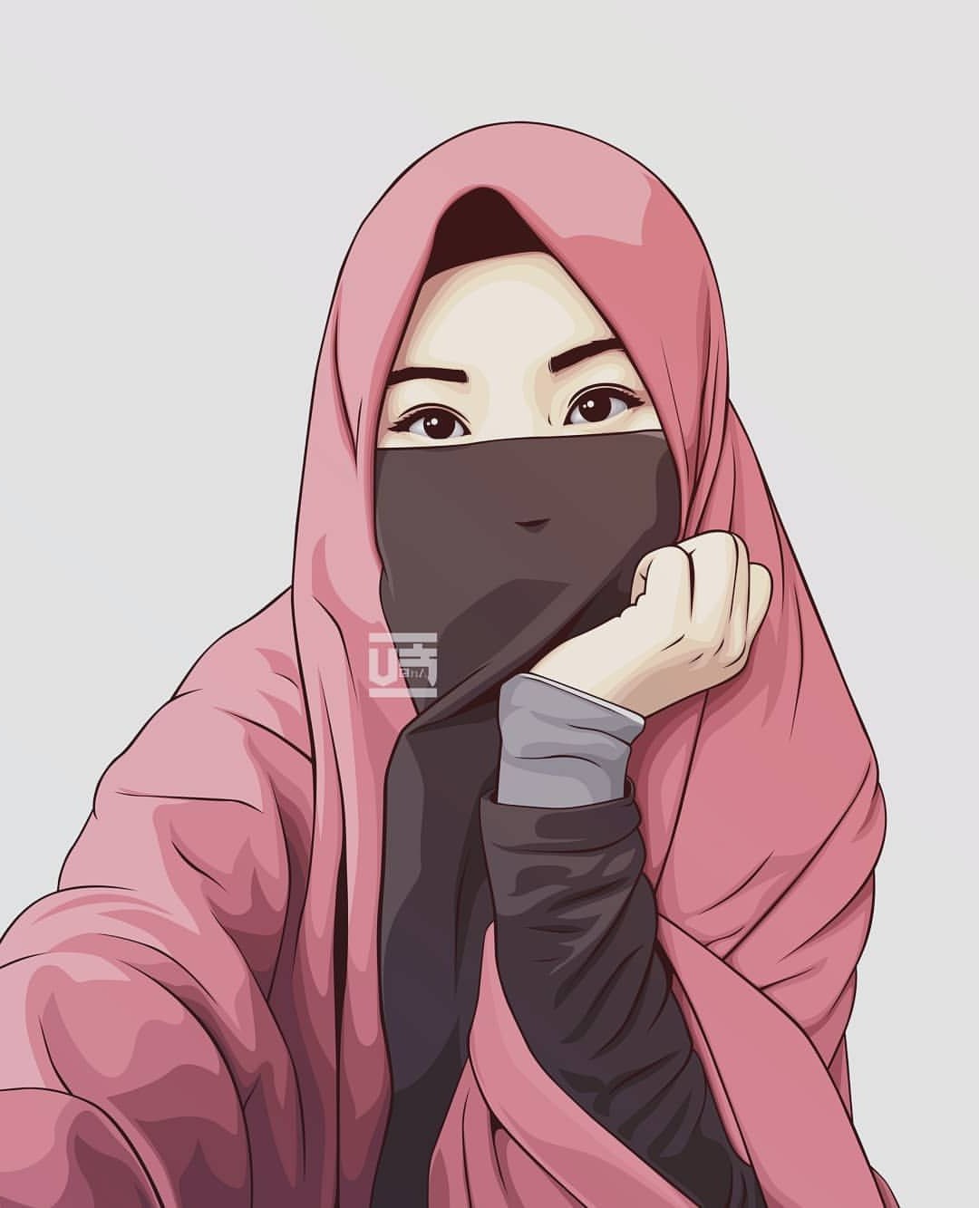 Design Muslimah Kartun S1du 1000 Gambar Kartun Muslimah Cantik Bercadar Kacamata El