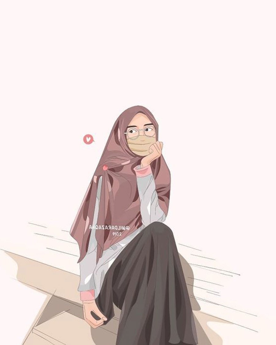 Design Muslimah Kartun Sedih Fmdf 1000 Gambar Kartun Muslimah Cantik Bercadar Kacamata El