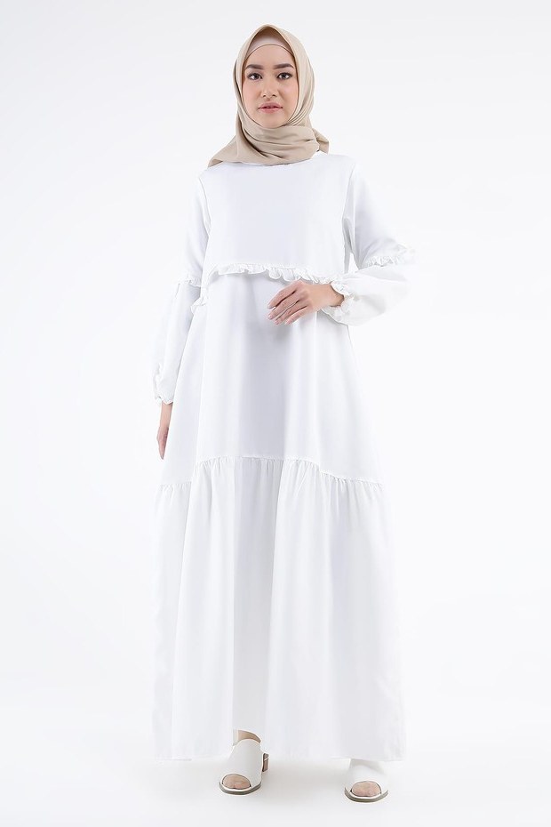 Ide Baju Lebaran Bumil U3dh Cari Baju Baru Ini 5 Gamis Dan Dress Putih Untuk Dipakai