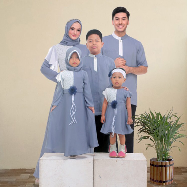 Ide Baju Lebaran Keluarga Besar Qwdq 30 Model Gamis Couple Keluarga Modern Elegan Terbaru