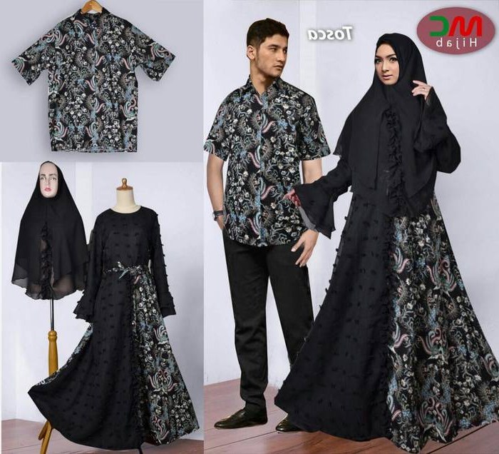 Ide Baju Lebaran Muslimah Tqd3 Baju Lebaran 2018 Couple Batik Muslimah Hitam Model Baju