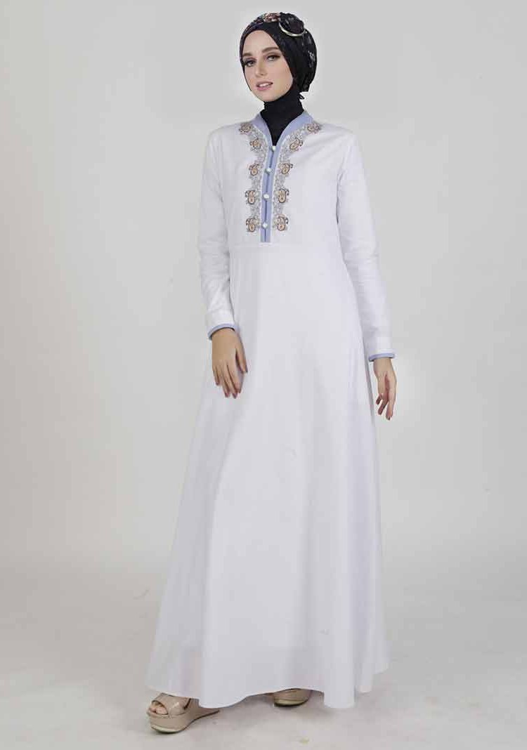 Ide Baju Lebaran Syahrini U3dh 30 Model Gamis Putih Mewah Modern Elegan Brokat