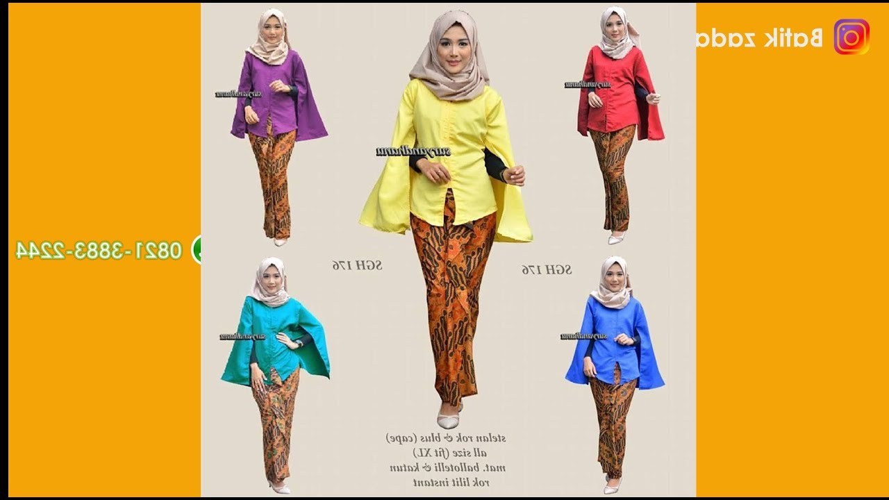 Ide Model Baju Lebaran Batik 2018 3ldq Trend Model Baju Batik Wanita Setelan Rok Blus Terkini