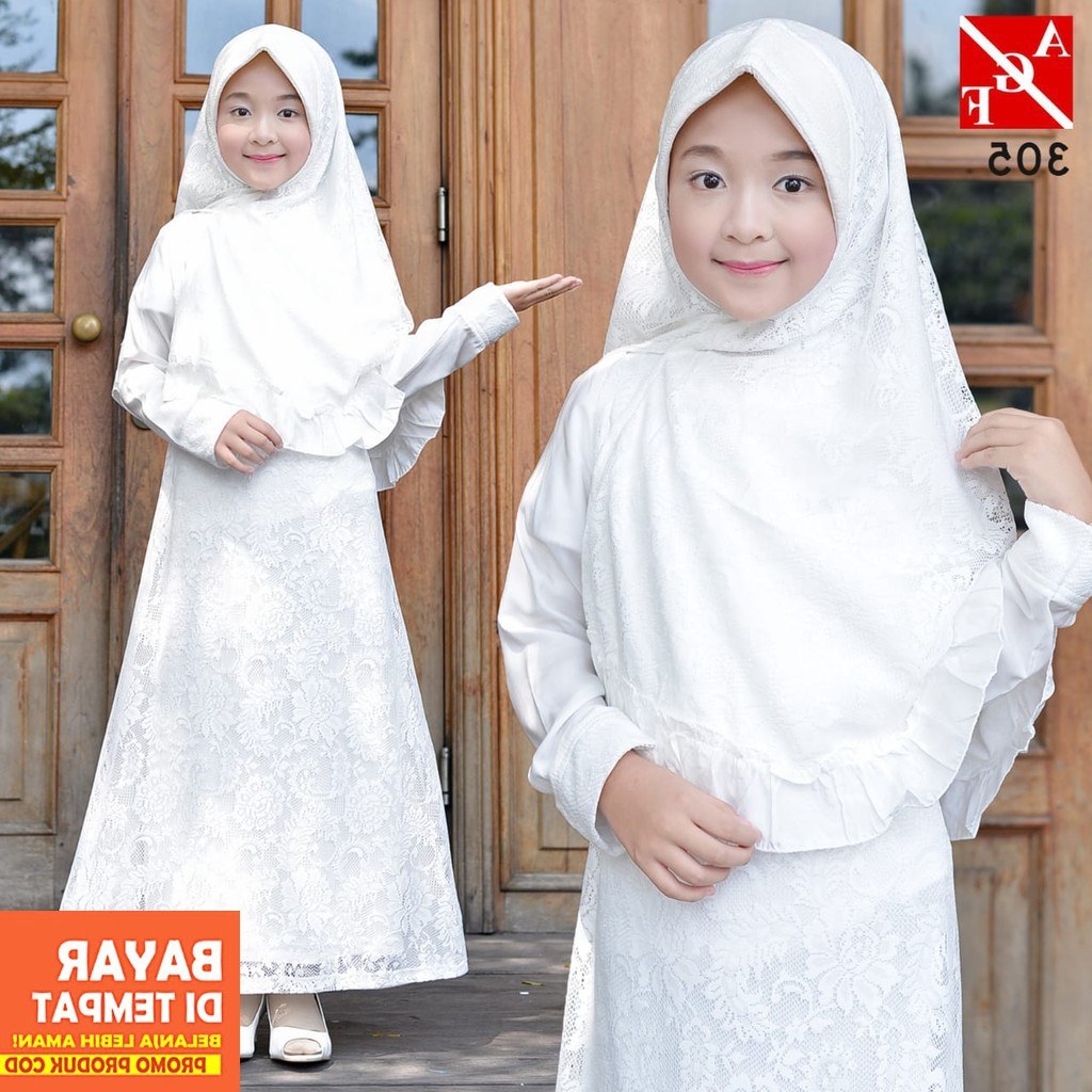 Inspirasi Baju Lebaran 2020 Anak Perempuan Jxdu Agnes Gamis Putih Anak Perempuan Baju Muslim Baju Umroh