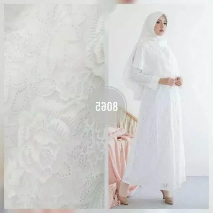Inspirasi Baju Lebaran Terbaru 2020 Wanita Jxdu Jual 8065 Baju Gamis Putih Wanita Dewasa Syari Lebaran