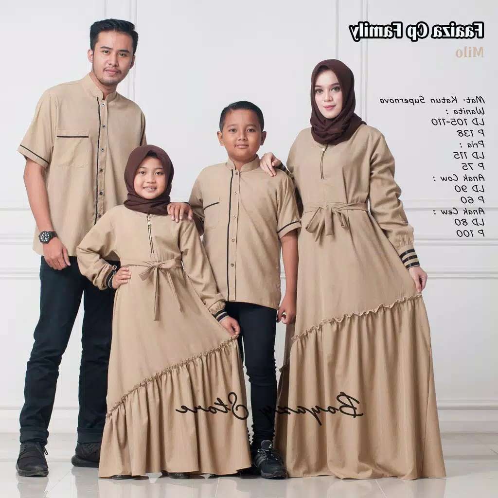 Inspirasi Desain Baju Lebaran Keluarga 2019 Rldj Couple Keluarga Faaiza ori by Boyazy Katalog Bajugamismu