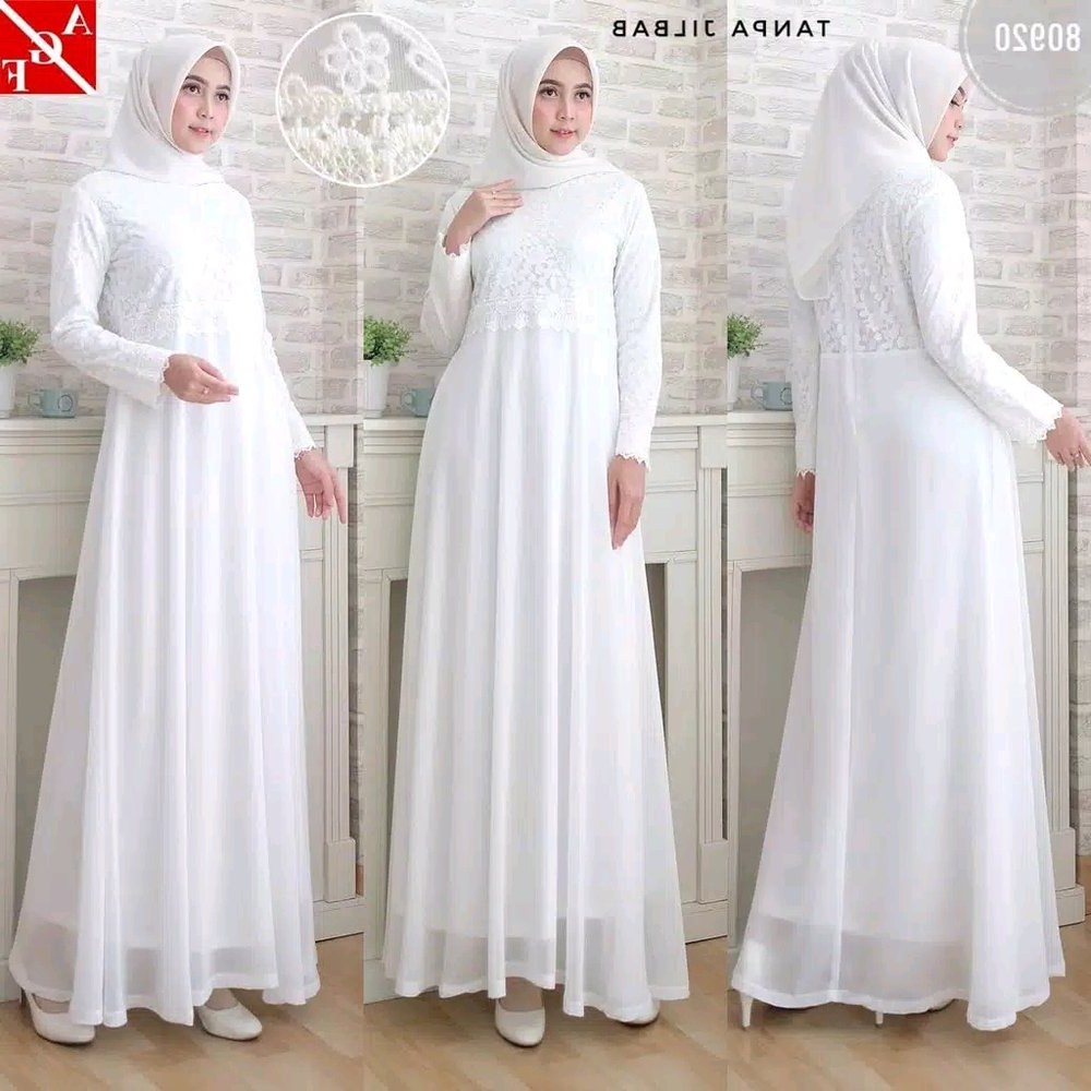 Model Baju Lebaran Mewah Drdp Jual Baju Gamis Putih Haji Umroh Maxi Gamis Pesta