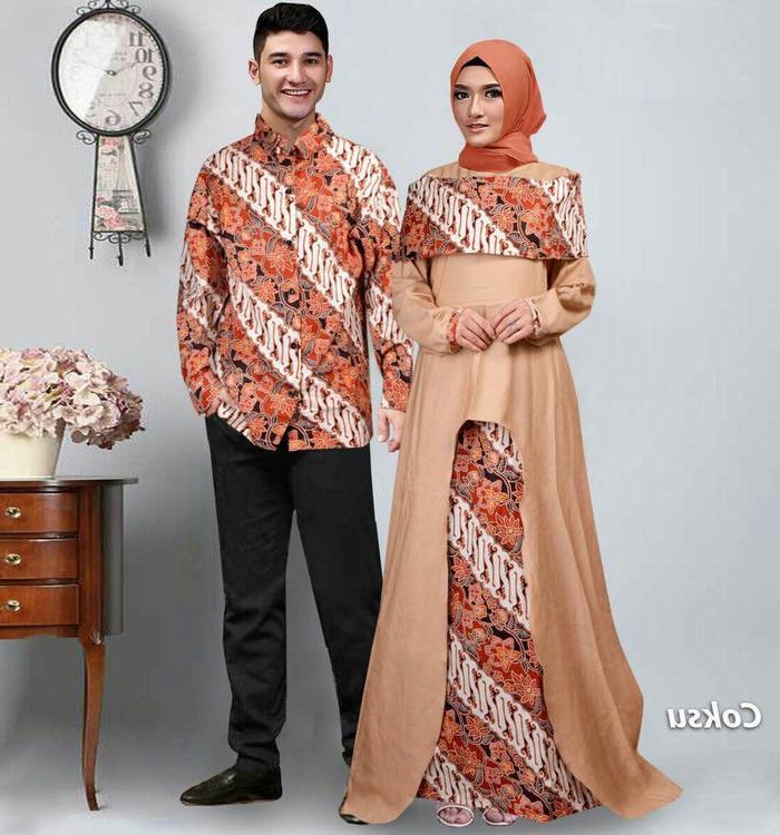 Model Baju Lebaran Pasangan D0dg Baju Gamis Couple Pasangan Batik Lebaran Sabna Gamisalya
