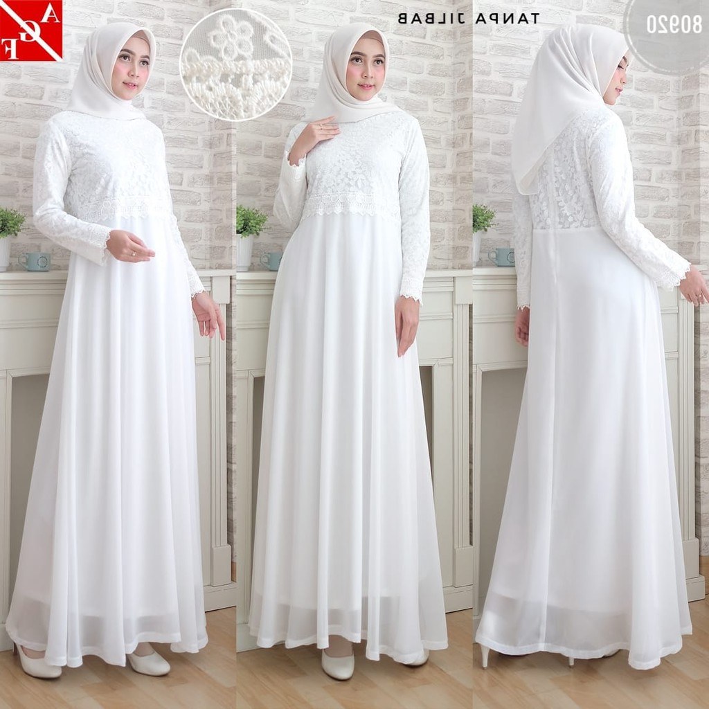 Model Baju Lebaran Putih E6d5 Sale Baju Gamis Wanita Brukat Gamis Putih Lebaran