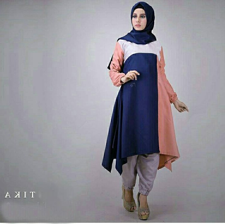 Model Model Baju Lebaran Kekinian Mndw Model Baju Muslim Kekinian Tika Warna Navy