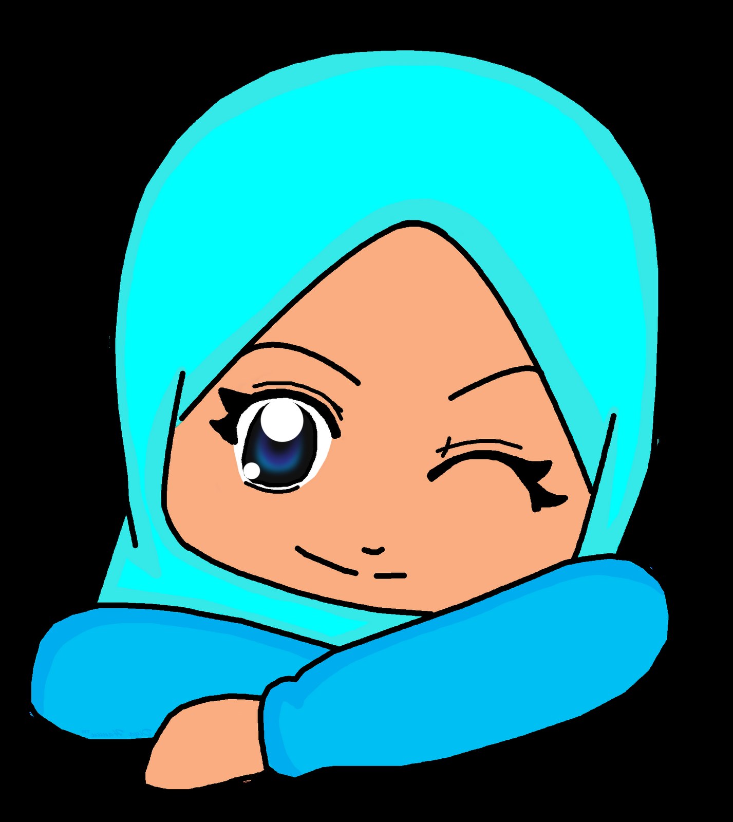 Model Muslimah Kartun Png Xtd6 Simple Chibi Muslimah Kenyit Mata