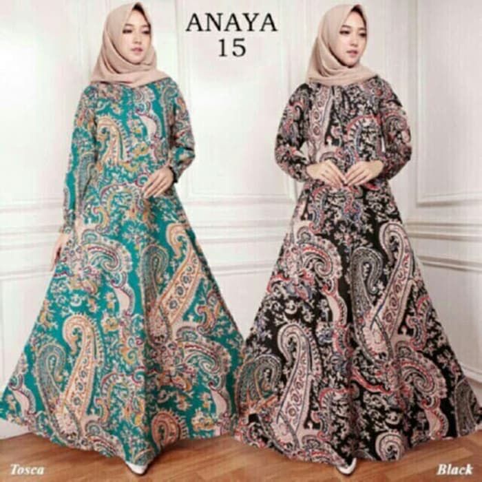 Gamis-Batik-Wanita-Terbaru-2019-Annaya-Hijau-Coklat.jpg