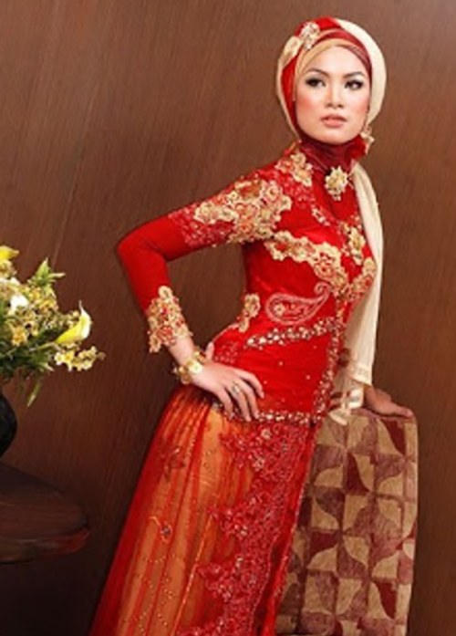 Bentuk Gaun Pengantin Muslimah Warna Merah Marun 3ldq Kebaya Pengantin