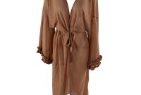 Bentuk Gaun Pengantin Wanita Muslimah S5d8 Missord 2018 Y Long Sleeve Ruffles Belt Elegant Yellowish Color Kaftan Beach