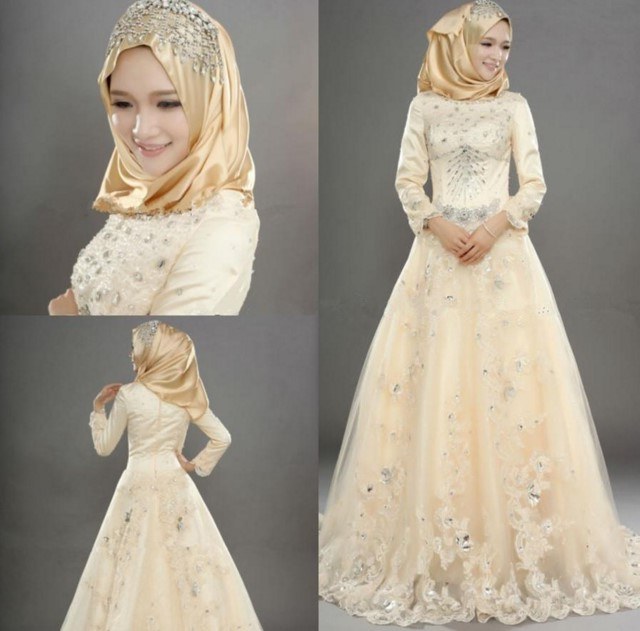 Bentuk Gaun Pernikahan Muslimah Elegan Txdf 24 Gaun Pengantin Muslimah Sederhana Tapi Modern 4383