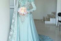 Bentuk Harga Gaun Pengantin Muslimah Syar&amp;#039;i 87dx 17 Model Baju Pengantin Muslim 2018 Desain Elegan Cantik