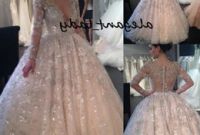 Bentuk Model Baju Pengantin India Muslim Fmdf Sparkly Lace Sequins Ball Gown Wedding Dresses with Long Sleeve 2019 Y Dubai Arabic Princess Puffy Skirt Church Wedding Gown