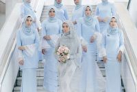 Design Gaun Pengantin Muslimah Biru Gdd0 Bridesmaid Hijab Dress – Fashion Dresses